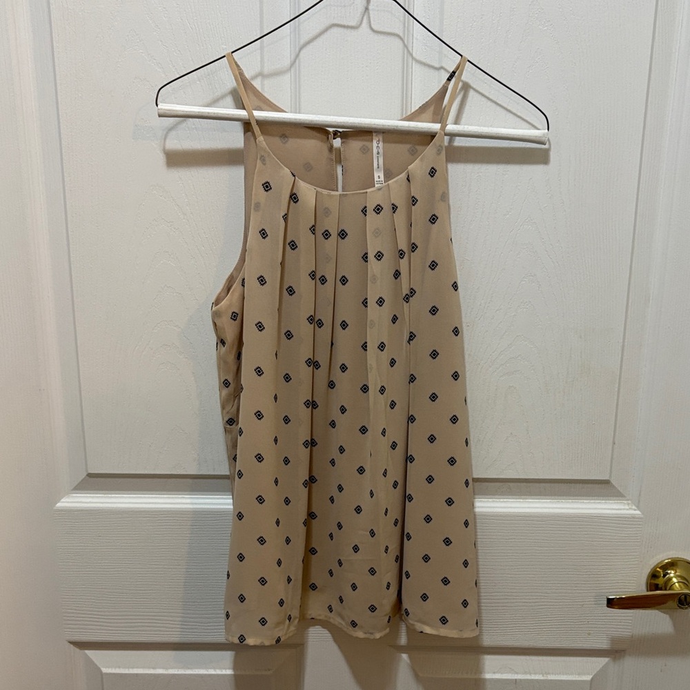 DNA Couture Beige and Black Patterned Camisole